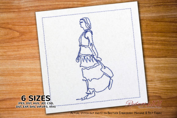 A Bohemian Girl Embroidery Design for Real Projects