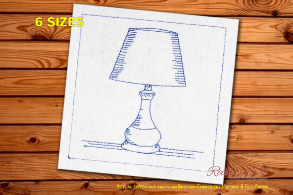 A Cozy Lamp Embroidery Design for Boutique Apparel