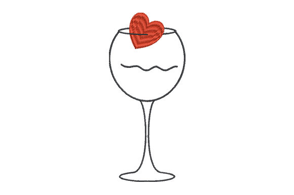 A Designer's Hands-On Review of the Heart and Wineglass Embroidery File