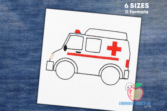 A Designer's Review of the Ambulance Van Sketch Embroidery