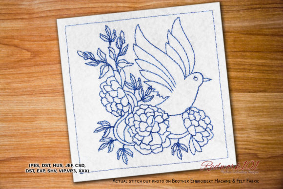 A Designer’s Review of White Dove Flying Redwork
