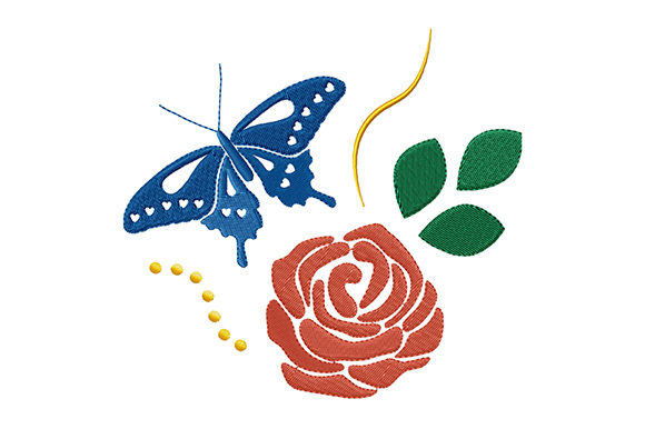 A Rose and Butterfly for a Boutique Sweatshirt