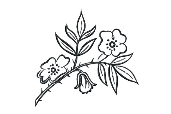 A Rustic Rosehip Branch for Seasonal Embroidery Projects