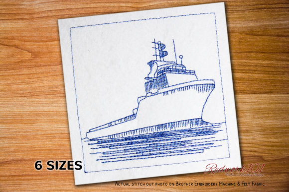 An Embroidered Maritime Gift: Offshore Vessels Ship Redwork