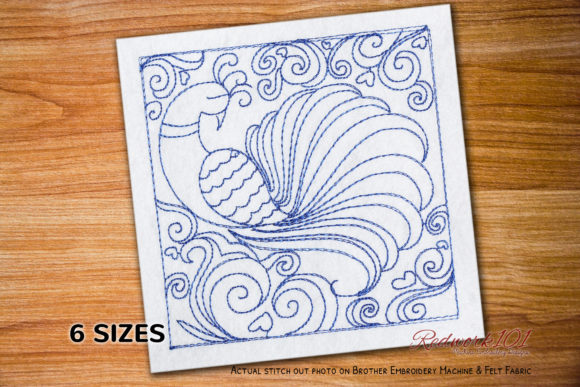 An Embroidery Designer's Review of Peacock Abstract Redwork