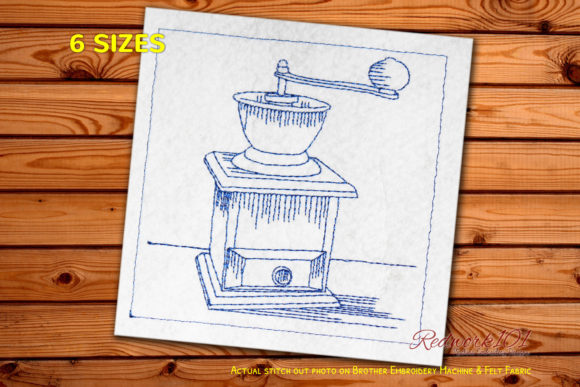 An Old Fashion Coffee Grinder: A Timeless Holiday Embroidery