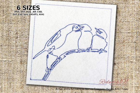 Bird Feeding Babies Redwork: A Cozy Seasonal Design