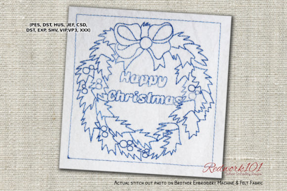 Decorative Christmas Wreath Redwork Review for Business