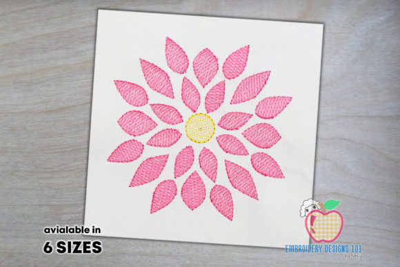 Evaluating Dahlia Flower Sketch for Boutique Sweatshirt Embroidery