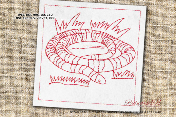 Kingsnake Redwork: A Designer's Honest Stitch Test