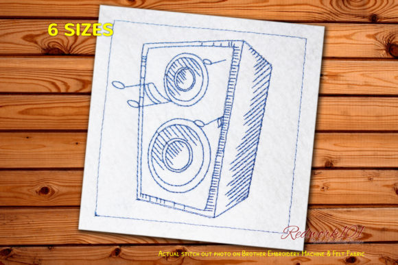Reviewing the Music Speaker Redwork Embroidery Design